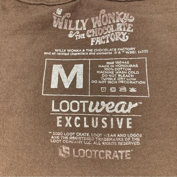 Willy Wonka and The Chocolate Factory Unisex T-shirt Brown Size M Short … - Picture 10 of 10